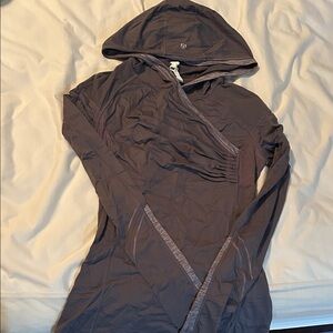 Lululemon Athletica Charcoal Hooded Top Size 6